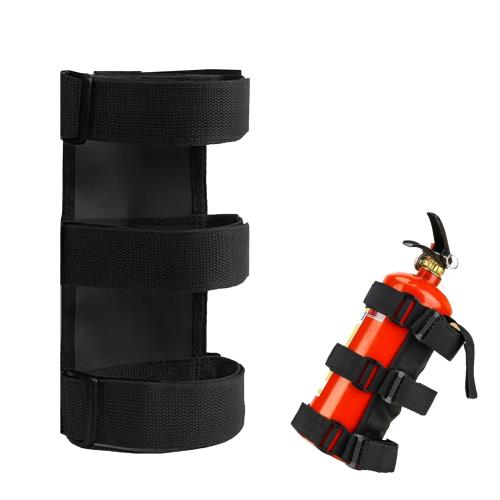 YINKE 車用消火器ホルダー ブラック 調整可能 消火器固定ストラップ 多機能ドリンクホルダーやツール収..