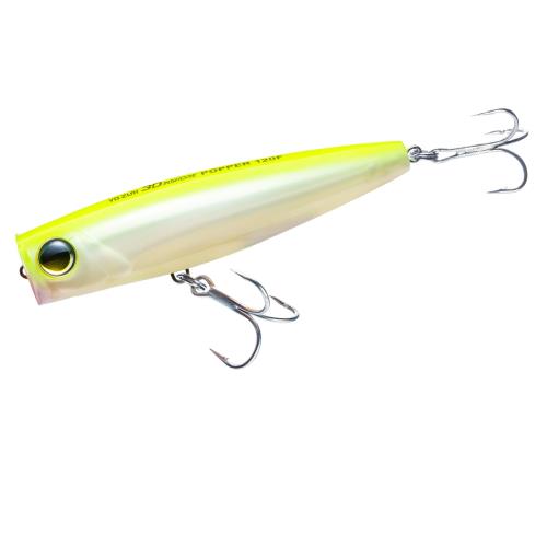 YO-ZURI ソルトルアー 3D インショア ポッパー フローティング 90mm カラー:パールチャートリュース