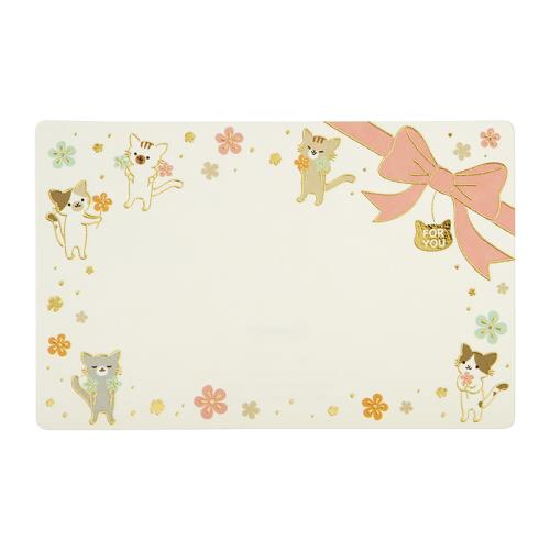 サンリオ(SANRIO) メッセージカード ミニカード ネコと花とリボン グリーティングカード 海外輸送可 MU154-3950378