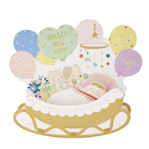 サンリオ メロディーカード 出産祝いカード ゆりかごに赤ちゃん オルゴールカード 海外輸送可 JPME58-3 SANRIO 630535