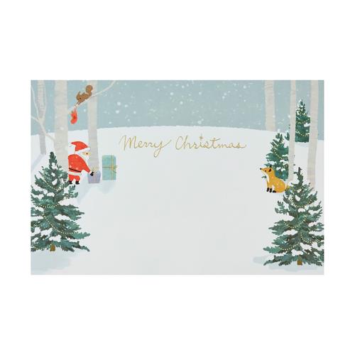 サンリオ(SANRIO) クリスマスカード ポストカード 雪の林にサンタと動物 メッセージカード グリーティングカード JX 10-4 107964