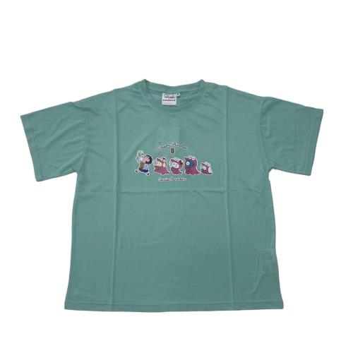 Character Wear - [サンリオ] カジュアル クレヨンしんちゃんコラボ 半袖Tシャツ ハローキティ ハンギョドン ポムポムプリン シナモロール クレヨンしんちゃん シロ レディース ミント
