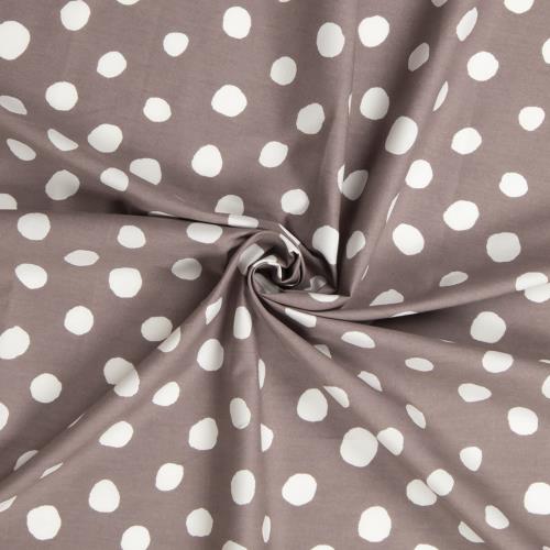 KIYOHARA ソフトブロード ドットプリント 生地 CGRY チャコールグレー×ホワイト 約110cm×1Mカット 綿100% KOF32-1M