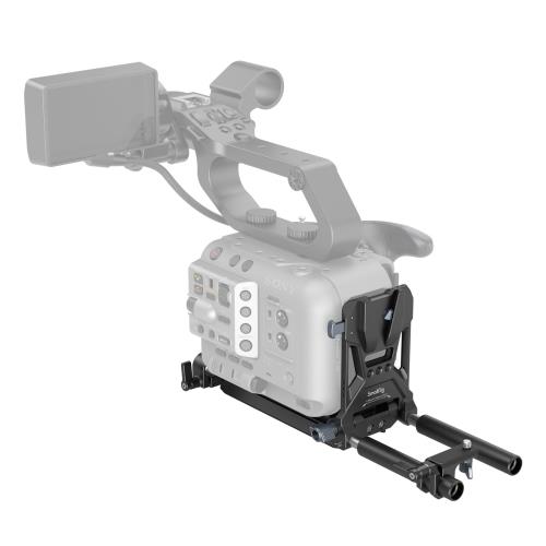 SmallRig V マウント バッテリー プレート マンフロットに対応 501 用クイック リリース プレート付き 15 mm ロッド クランプ ワイヤレス レシーバー取り付けブラケット L 字型コンパクト 折りたたみ式 V マウント バッテリー プレート ビデオカメラ用 4323