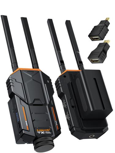 Lemorele ワイヤレスHDMI 送受信機セット 200M SDIHDMI無線映像伝送 HDMI 無線化 バッテリー2個付き 4台受信機増設可能 収納に便利 656ft 0.06秒最小遅延 設定不要/WiFi不要 5Gワイヤレス伝送技術 1080＠60Hz 技適認証番号：「R210-207059」屋外 利用可能 動画撮影 ライブ配