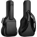 CAHAYA アコースティックギター ギグバッグ ネックピロー付き 18mmスポンジ (特許番号No 007468509-0002) フォークギターバッグ アコギギター セミハード ギターケース 5つの大容量ポケット 肩掛け 手提げ 高端バッグ (ブラック) CY0244