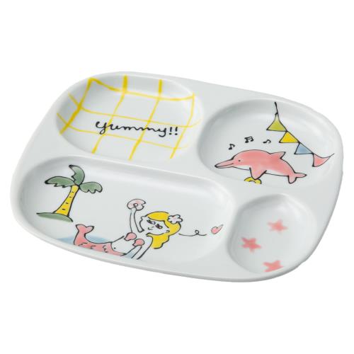 西海陶器 波佐見焼 仕切皿 仕切りプレート 皿 直径約22cm SAIKAI×ミヤタチカ 女の子 20898