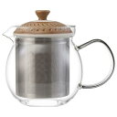 波佐見焼 ローズマリー ガラスポット ティーポット (スーパーステンレス 茶こし付) 大きめ 容量約760ml 茶 日本製 25512