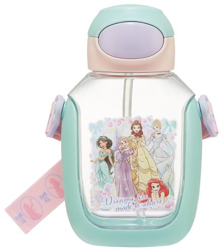 スケーター(Skater) 子供用 水筒 ストロー付き 530ml ストロー水筒 ワンプッシュ ディズニー プリンセス 25 女の子 PDSH6DX