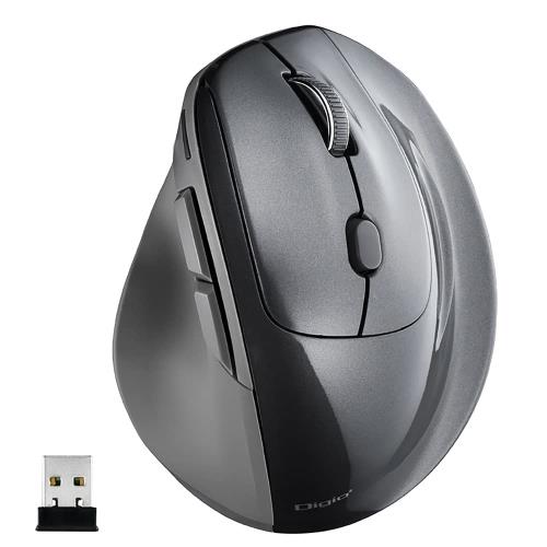 ナカバヤシ Digio2 エルゴノミクス マウス 高速スクロール ワイヤレス 5ボタン BlueLED グレー Z8754