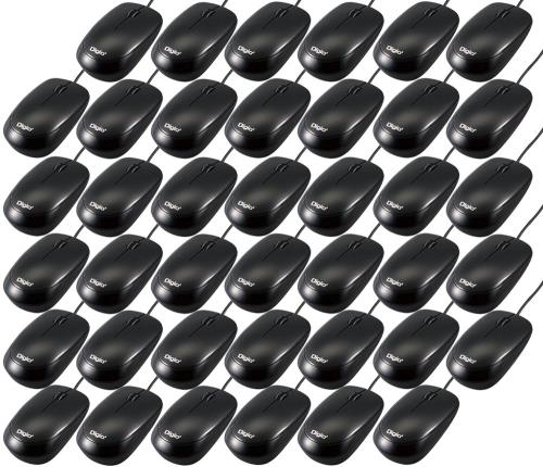 ナカバヤシ(Nakabayashi) Digio2 簡単・楽々 光学式3ボタンマウス 40台セット ブラック 45022