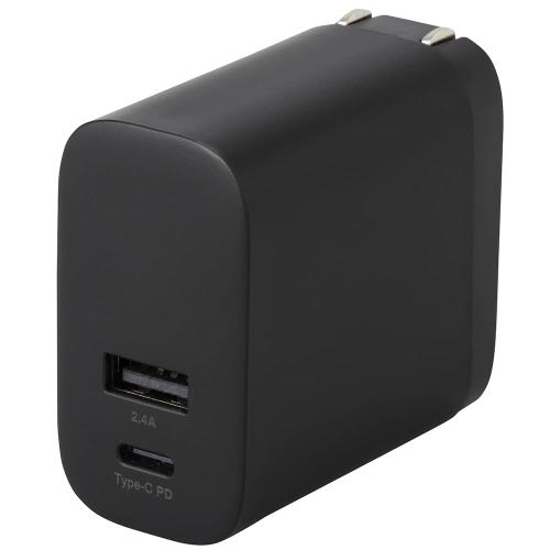 ナカバヤシ Digio2 USB 充電器 Type-C 1ポート + USB-A 1ポート 30W PD充電対応 ブラック Z9002