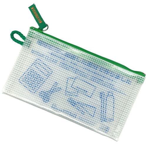 サクラクレパス メッシュケース クリアー 通帳/ペンケースサイズ グリーン 5個 UNC-B#29(5)