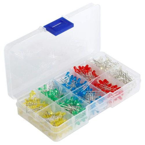 BTtime 発光ダイオード 3mm 5mm 透明LEDセット LED ダイオード 高輝度 円型頭部 白/赤/緑/青/黄 5色 約200個入