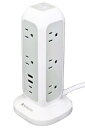 バーベイタム(Verbatim) コンパクトなタワー型電源タップ (設置面積920m )11 Type A with 2 x USB-C 2 x USB-A 32250