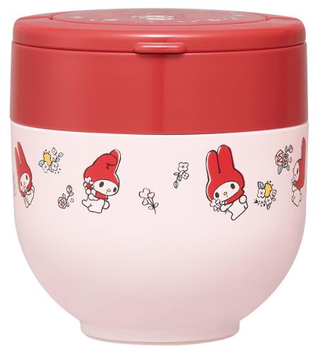 スケーター(Skater) 保温 保冷 丼ぶり ランチジャー 540ml 折りたたみハンドル付 抗菌 サンリオ マイメロディ フラワーレトロ 女の子 LDNO6AG