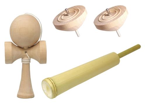 アーテック けん玉・竹製水鉄砲・コマ4点セット 21291 景品 お祭り お楽しみ会 プレゼント おもちゃ 玩具 子ども 知育 学習 お正月 伝承玩具