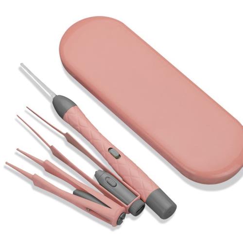 LEDライト付 耳かき ピンセット USB充電式 みみかき 耳掃除 鼻くそ取りピンセット 耳かきセット ライト..