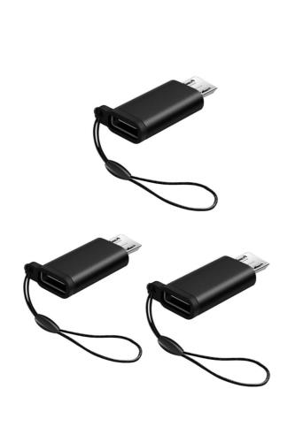 YFFSFDC マイクロUSB変換アダプター タイプC Micro USB 変換アダプタ3個入り Type C メス to Micro USB オス 変換コネクタ 充電とデータ転送 Galaxy、Nexus、Xperia、HUAWEI等Micro USB設備対応 ストラップ付 紛失防止 (ブラック)