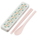 スケーター(Skater) 箸 スプーン コンビセット 18cm 抗菌加工 お弁当 大人用 シリコンクッション付きで音がならない 日本製 天平文様 夢幻 薄紅 CCS3SAAG-A