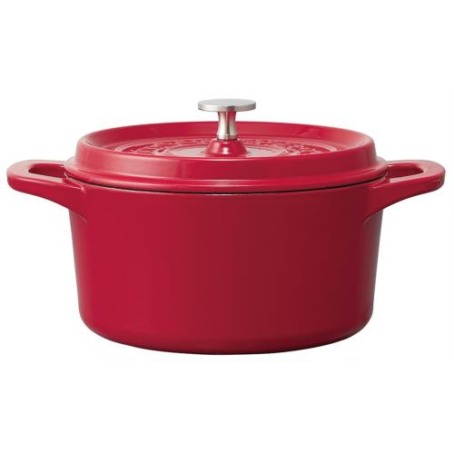 スケーター(Skater) IH 対応 ココット鍋 両手鍋 オーブン料理 鉄製 ほうろう加工 パプリカレッド 20cm INCT20N-A