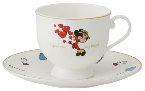 スケーター(Skater) カップ＆ソーサー コーヒーカップ カップソーサー 240ml 食洗機対応 NARUMI ボーンチャイナ 鳴海製陶 日本製 ディズニー ミッキー＆ミニー CBCS24-A