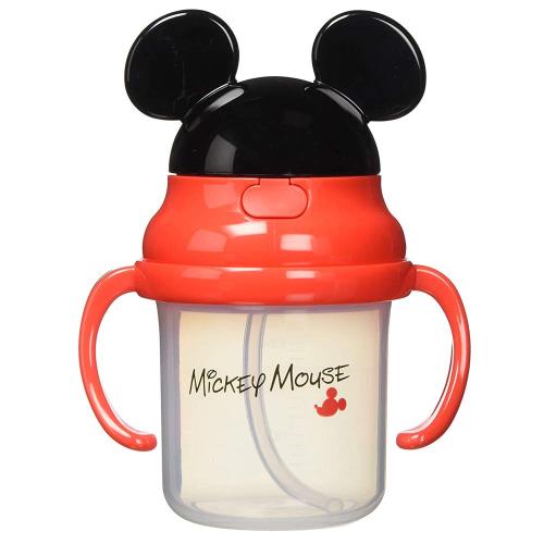 スケーター(skater) ベビー ストローホッパー 両手マグ 230ml 立体型 ディズニー ミッキーマウス 対象8か月頃から ワンプッシュ シリコンストロー KSH2-A