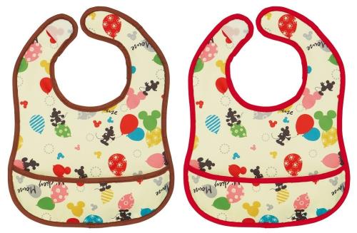 SKATER 薄手 ベビー エプロン 2枚入 S ミッキー バルーン 撥水加工 スタイ