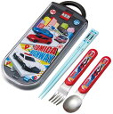 スケーター(Skater) 子供用 お弁当 トリオセット 箸 スプーン フォーク キッズ カトラリー 抗菌 加工 開けやすいスライド式 日本製 トミカ 25 男の子 TACC2AG
