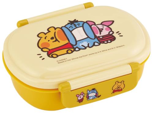 One Tier - スケーター(Skater) 子供用 お弁当箱 1段 360ml 中子付き(おかず容器)ふわっと盛れるドーム型 キッズランチ 抗菌加工 日本製 カナヘイ ディズニー くまの プーさん QAF2BAAG-A