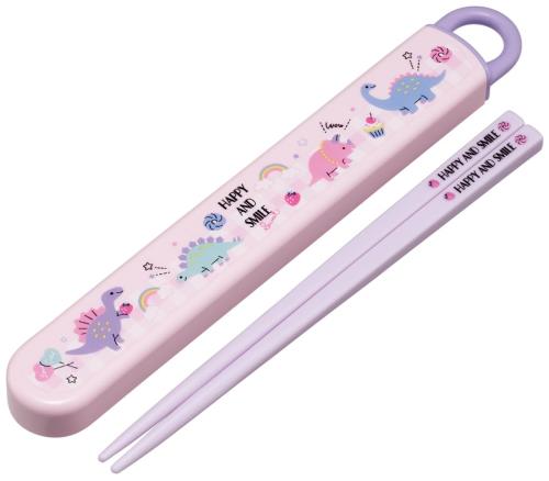 スケーター(Skater) 子供用 箸 箸箱セット 16.5cm お弁当用 抗菌加工 開けやすいスライド式 日本製 女の子 ハッピースマイル レインボー ABS2AMAG-A