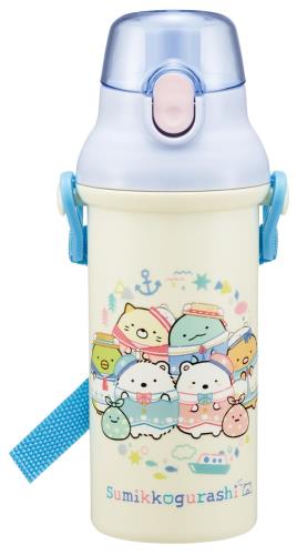 スケーター(Skater) 子供用 プラスチック 水筒 480ml ワンプッシュ開閉 抗菌 子供に優