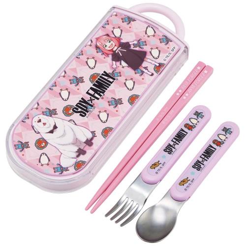 スケーター(Skater) お弁当 トリオセット 箸 スプーン フォーク スパイファミリー アーニャ ボンド 子供用 抗菌加工 開けやすいスライド式 日本製 TACC2AG-A