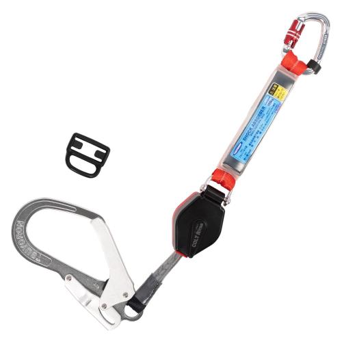 [藤井電工] 新規格 フルハーネス用ランヤード コルトリトラ 巻取器 ロック機構付き 小型 軽量 シングル..