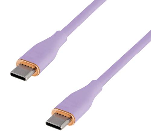 Digio2 USB Type-C ケーブル やわらかシリコン 絡まりにくい USB PD対応 急速充電 パープル Z0081