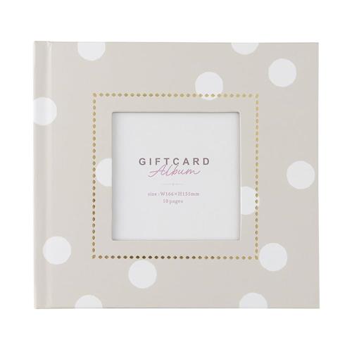 ナカバヤシ ギフトカードアルバム ブック式/スクエアサイズ/プラコート(クラフト)台紙 エクリュ ドット A-SMBP-101-1
