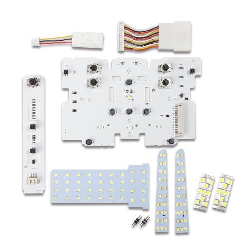 YOURS(ユアーズ) 90系 ヴォクシー ノア 専用 LEDルームランプセット [基盤交換タイプ] [ホワイト] 純正 LED フロント センター ラゲッジ 室内灯 専用設計 光量調整 ルームランプ VOXY NOAH 90 TOYOTA トヨタ y505-043 [2] M