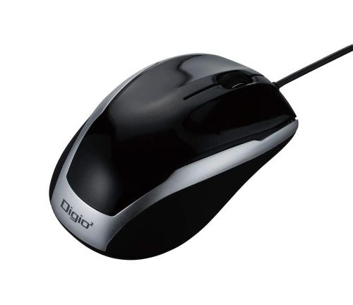ナカバヤシ Digio2 有線 3ボタンマウス BlueLED ブラック Z8198