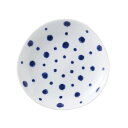 西海陶器(Saikaitoki) 波佐見焼 プレート 皿 変形小皿 約10cm 藍染水玉 日本製 33001 ブルー