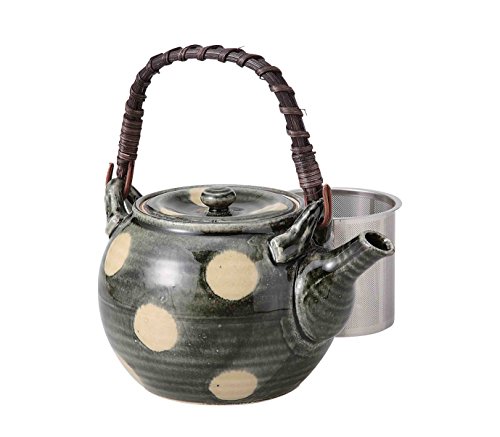 波佐見焼 土瓶 緑釉水玉柄 5号 (スーパーステンレス茶こし付) 73614