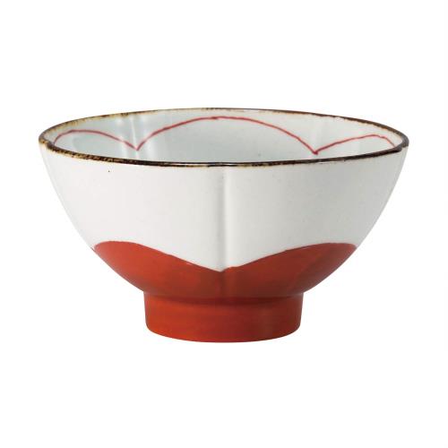 波佐見焼 飯碗 幸梅 赤 10230