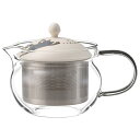 波佐見焼 neko ガラスポット ティーポット (スーパーステンレス 茶こし付) 容量約375ml グレー 日本製 25499