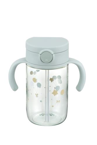 リッチェル 漏れない 洗いやすい おでかけストローマグ ライトブルー 320ml 7カ月から 手前に