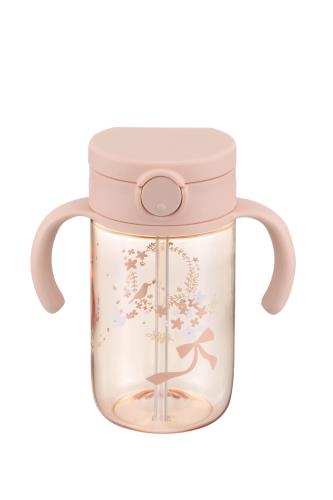 リッチェル 漏れない 洗いやすい おでかけストローマグ ピンク 320ml 7カ月から 手前にくるストローで最後まで飲み切りできる