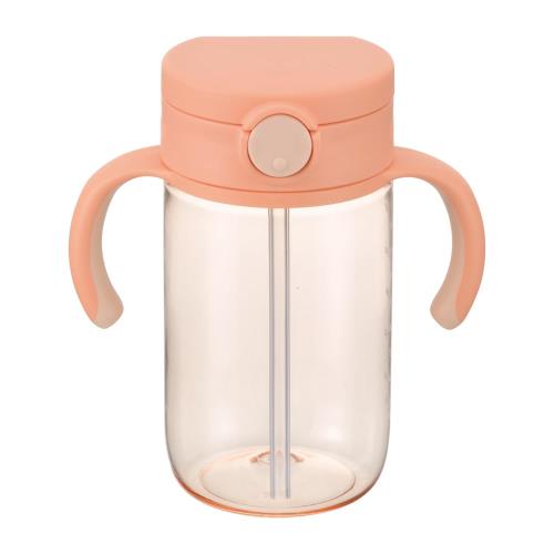 リッチェル 漏れない 洗いやすい おでかけストローマグ オレンジ 320ml 7カ月から 手前にくるストロー..