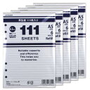 レイメイ藤井 システム手帳リフィル 111 徳用ノート 横罫 A5 ホワイト 5セット 159998