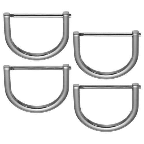 PATIKIL 38mm Dリングねじ込みシャックル 4個 ホースシューU字型Dリング亜鉛合金半円形バックル 財布キ..