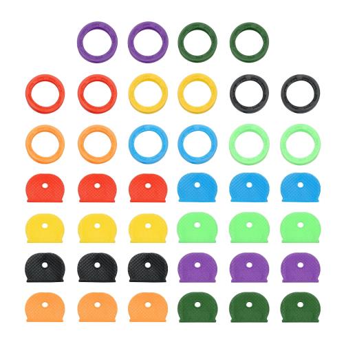 PATIKIL キーカバー＆キーキャップセット 40個のタグと識別子カバーキーヘッドプロテクターキータグラベル付きキーアクセサリーヴィンテージプラスチックラバー 8色