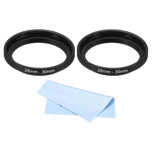 PATIKIL 28mm-30mm メタルステップアップリングとクリーニングクロス 2個セット カメラレンズフィルタ..