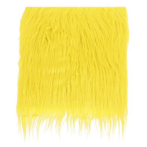 PATIKIL ふわふわ フェイクファー生地四角形 10 x 10 ふわふわ フェイクファー パッチ DIY 手芸用 人工手芸ファー クリスマス ハロウィンノームのひげ用イエロー